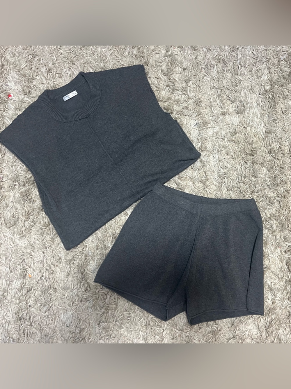 Charcoal Sleeveless Top & Shorts Set